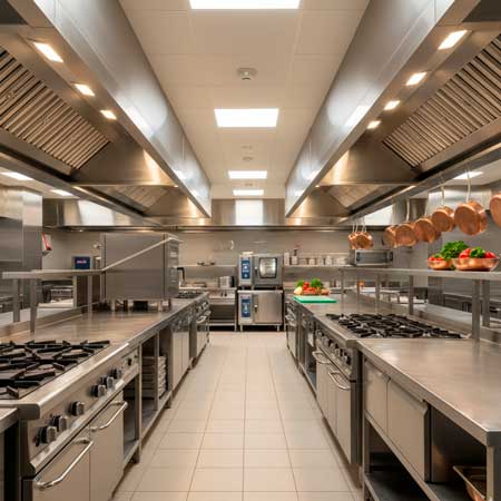 Подключение кухонного оборудования в ресторане